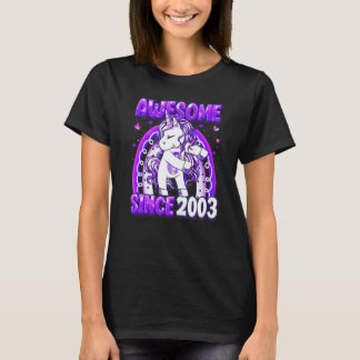 T-shirt 19 Years Old Unicorn Flossing 19th Birthday Girl U