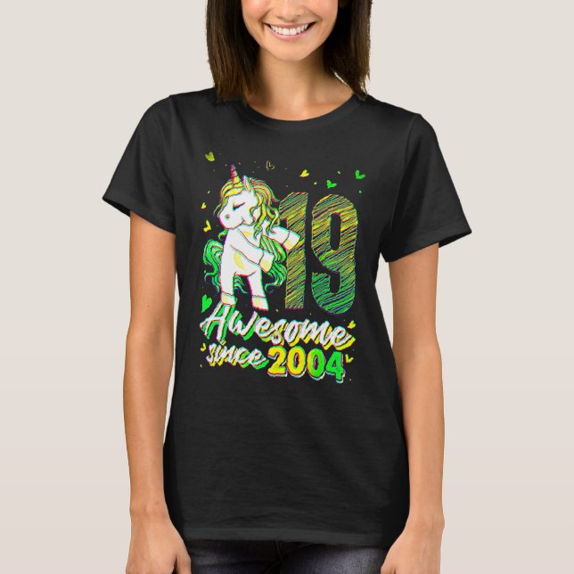 T-shirt 19 Years Old  Unicorn Flossing 19th Birthday Unico (Devant)