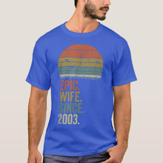 T-shirt 19e Anniversaire de Mariage Femmes, Épouse Épique 