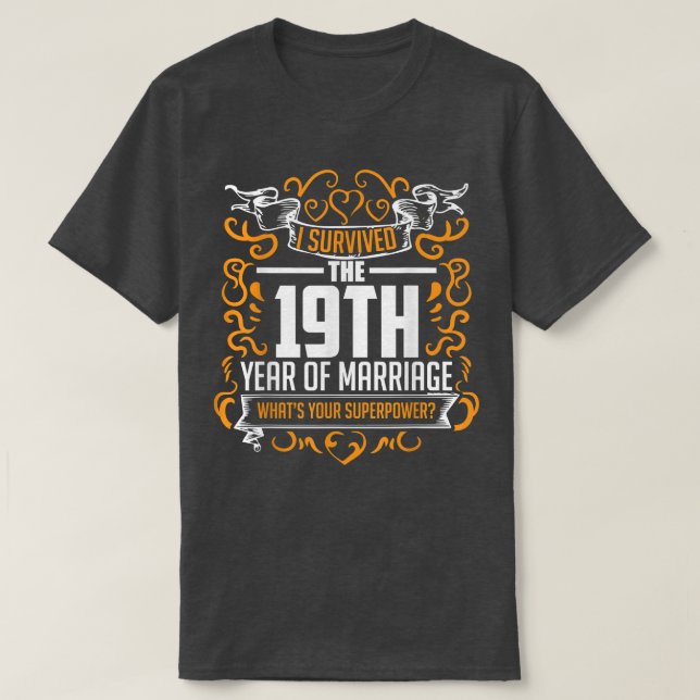 T-shirt 19e anniversaire du Mariage Cadeaux 19 ans T pour  (Design devant)