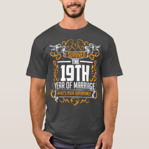 T-shirt 19e anniversaire du Mariage Cadeaux 19 ans T pour