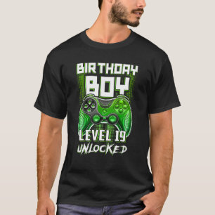 T-shirt 19e anniversaire garçons niveau 19 déverrouillé 19
