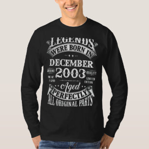 T-shirt 19e Anniversaire Légendes Né En Décembre 2003 19 A