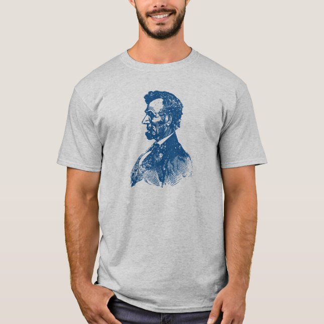 T-shirt 19e C. Abe Lincoln, bleu (Devant)