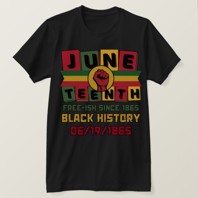 T-shirt 19ème édition de l'histoire des Noirs 06/19/1865 (Design devant)