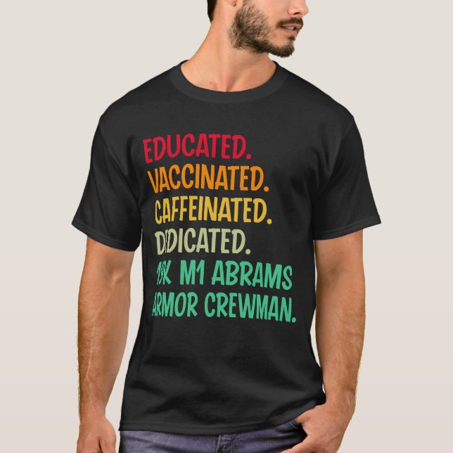 T-shirt 19K M1 Abrams Armor Crewman. Vacciné C instruit (Devant)