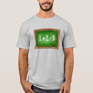 T-shirt 1+2=3 École verte Chalkboard Math Enseignant Ensei