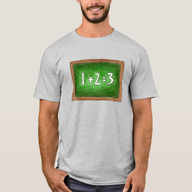 T-shirt 1+2=3 École verte Chalkboard Math Enseignant Ensei (Devant)