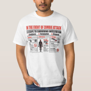 T-shirt 1-2-3 étapes pour l'attaque de zombi