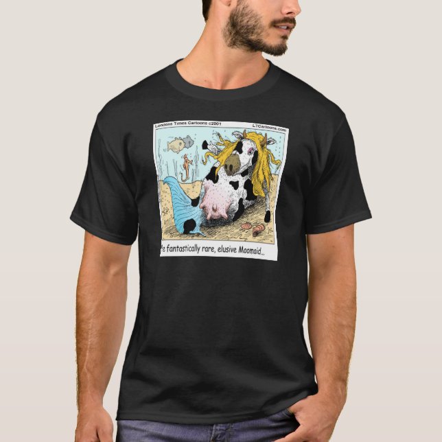 T-shirt 1/2 Vache 1/2 Sirène Moomaid Drôle (Devant)