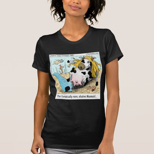 T-shirt 1/2 Vache 1/2 Sirène Moomaid Drôle (Devant)