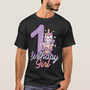 T-shirt 1 an Anniversaire Cadeaux de fille Unicorn 1er Ann