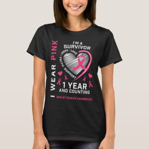 T-shirt 1 an Cancer Libre Maman Pink Sensibilisation Danse
