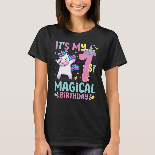 T-shirt 1 an C'est mon 1er anniversaire magique Unicorn Pa (Devant)