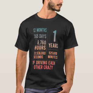 T-shirt 1 an de mariage drôle 1er anniversaire de mariage