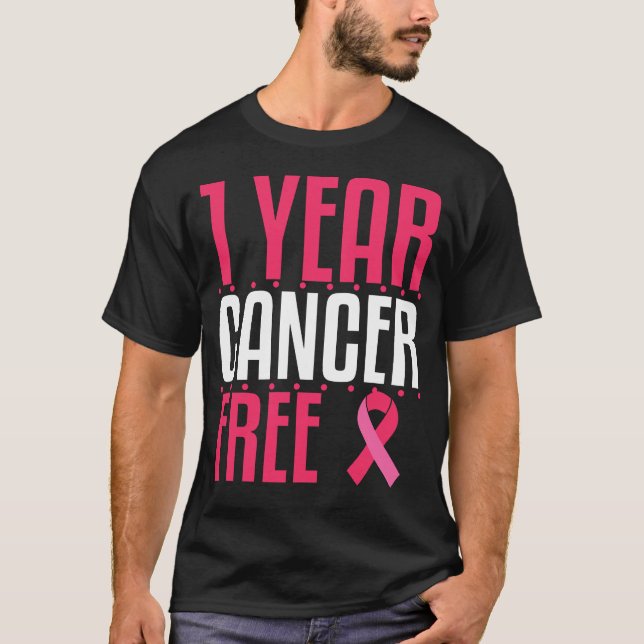 T-shirt 1 an sans traitement contre le cancer Leucémie du  (Devant)