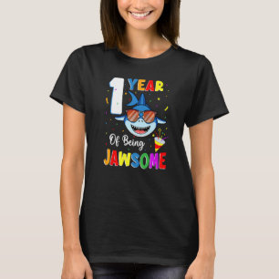 T-shirt 1 Année D'Être Jawsome Requin 1Er Anniversaire 1 A