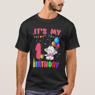 T-shirt 1 Ans 1er Anniversaire Eléphants Garçons Awesome S