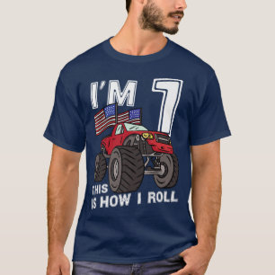 T-shirt 1 Ans Garçon Monster Camion 1er Anniversaire Enfan