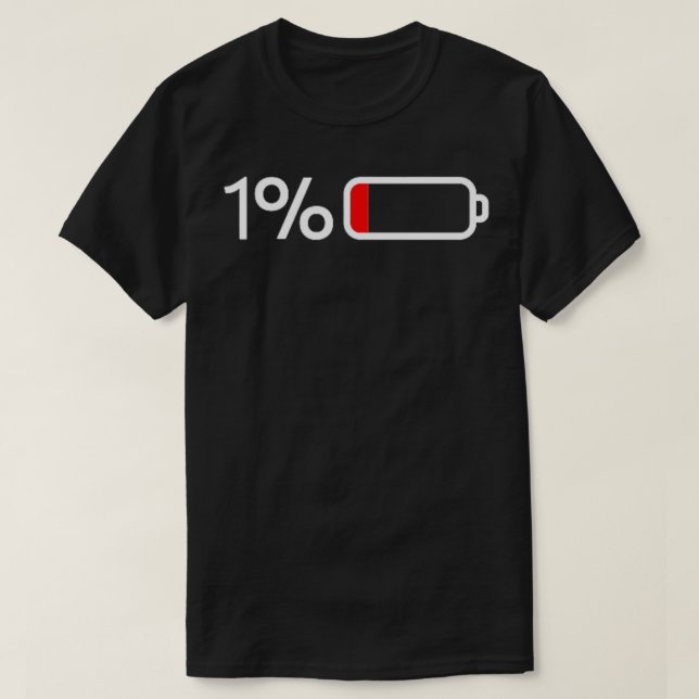 T-shirt 1 batterie 1 batterie amusante faible consommation (Design devant)