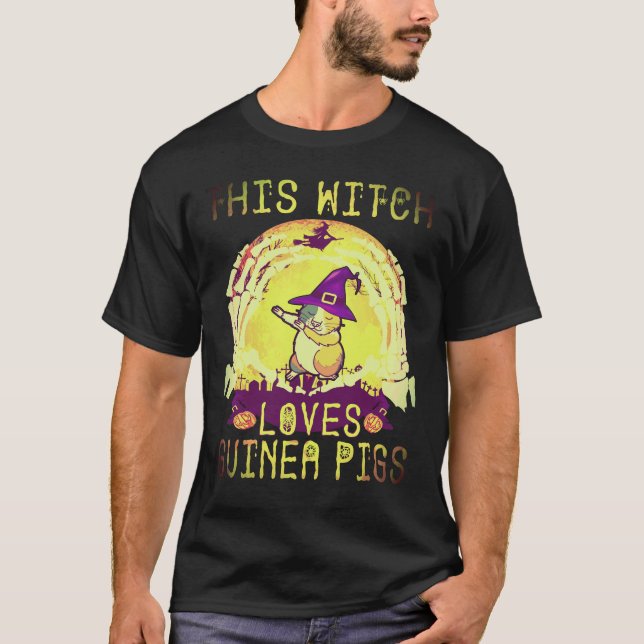 T-shirt 1 Cette sorcière adore les cochons d'Inde Hallowee (Devant)