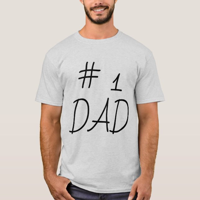 T-shirt # 1 Chemise Papa - Drôle Cadeau Père (Devant)