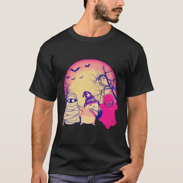 T-shirt 1 citrouille d'Halloween de cochon d'Inde (Devant)