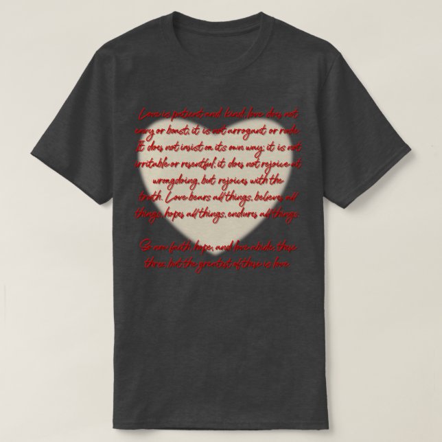T-shirt 1 Corinthians 13 Love is1 (Design devant)