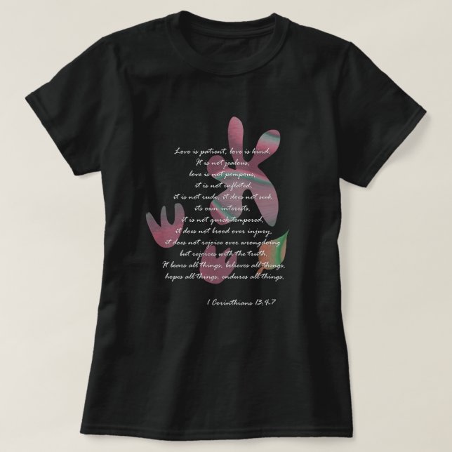T-shirt 1 Corinthiens 13: 4-7 (Design devant)