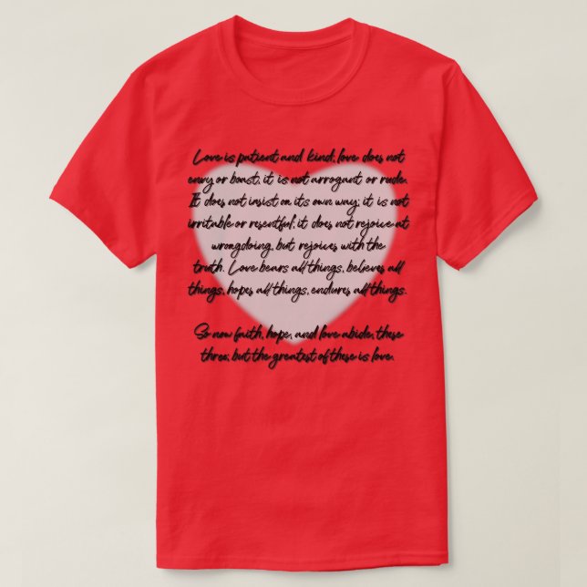 T-shirt 1 Corinthiens 13 L'amour est (Design devant)