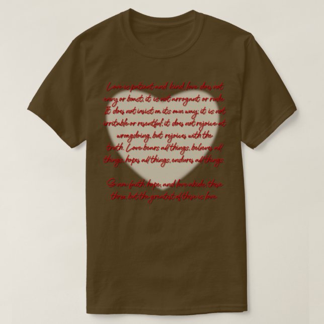 T-shirt 1 Corinthiens 13 L'amour est1 (Design devant)