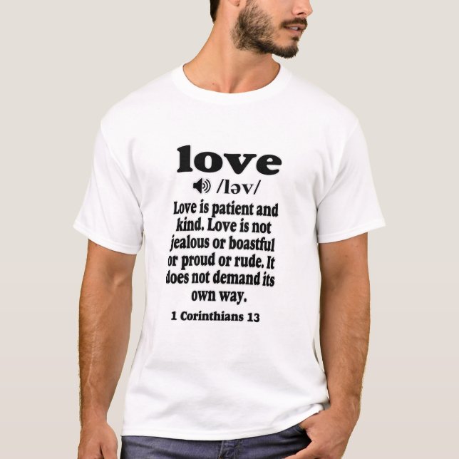 T-shirt 1 Corinthiens 13 L'amour est patient et gentil (Devant)
