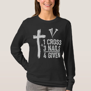 T-shirt 1 Croix 3 ongles pardonnés Jésus chrétien Pâques
