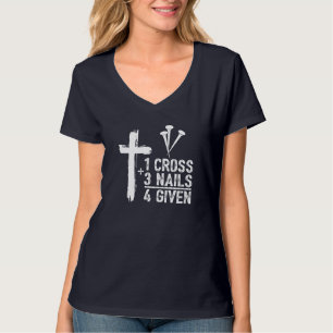 T-shirt 1 Croix 3 ongles pardonnés Jésus chrétien Pâques G