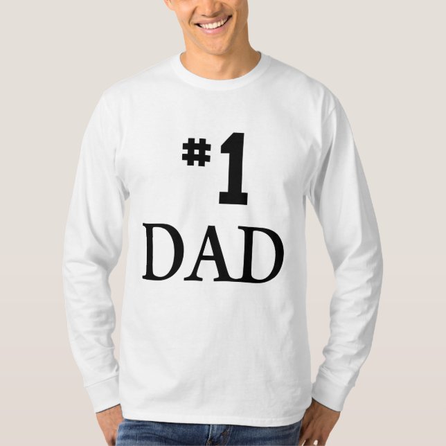T-shirt #1 DAD, Numéro Un Papa, Fête des pères (Devant)