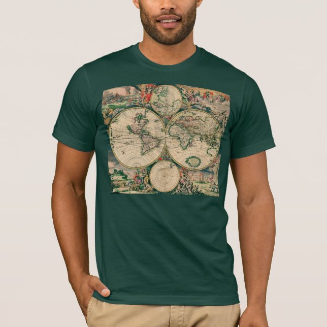 T-shirt #1 de carte du monde (Devant)
