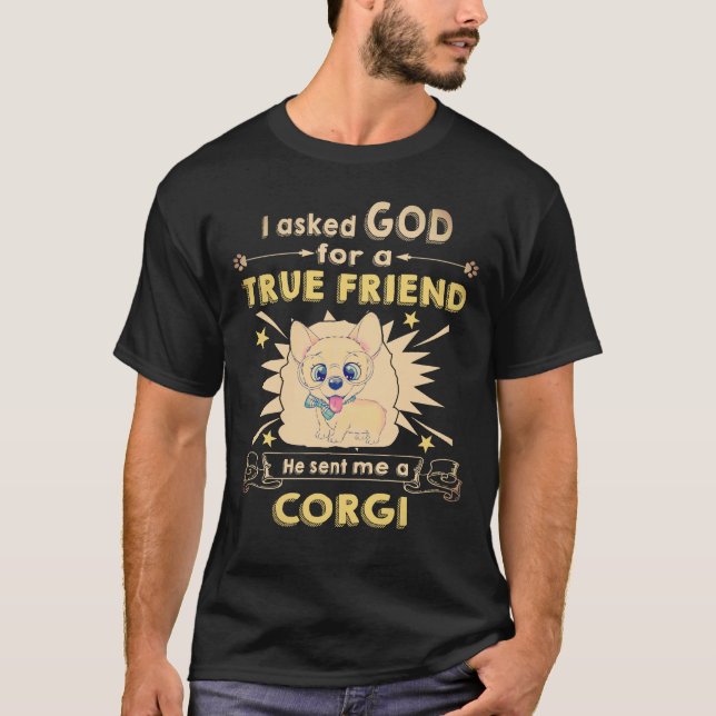 T-shirt 1 Il m'a envoyé un Corgi (Devant)
