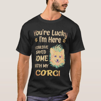 T-shirt 1 J'aurais pu rester à la maison avec Corgi