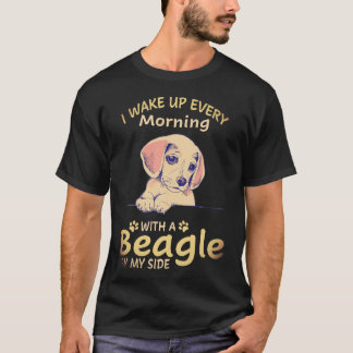 T-shirt 1 Je me réveille chaque matin avec un Beagle à mes