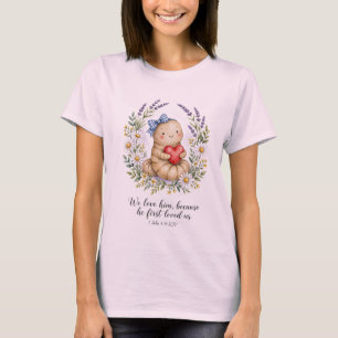 T-shirt 1 Jean 4:19 KJV - Couronne de Ver à Lavande - Tee