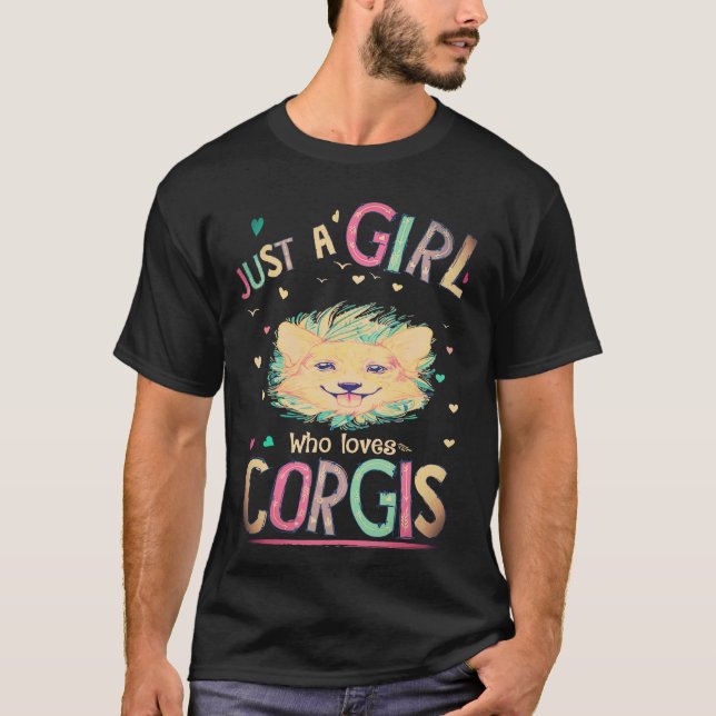 T-shirt 1 Juste une fille qui aime Corgi (Devant)
