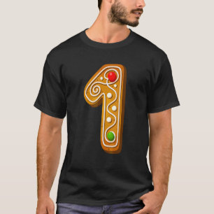 T-shirt 1 majuscule de Noël Cookie Numéro d'alphabet