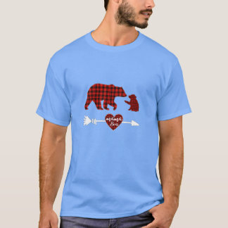 T-shirt 1 - Mama bear un plaid rouge Buffalo indispensable
