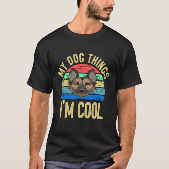 T-shirt 1 Mon chien pense que je suis cool (Devant)