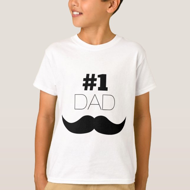 T-shirt #1 Papa Mustache noire - Numéro Un (Devant)