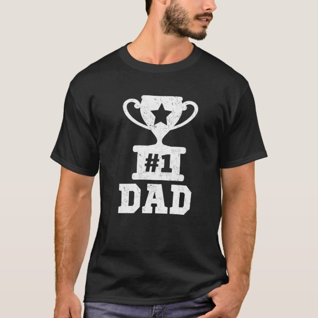 T-shirt 1 Papa Numéro Un Papa Trophée Papa Père Père D Pèr (Devant)