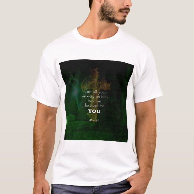 T-shirt 1 Pierre 5:7 Mise en oeuvre des versets de la Bibl (Devant)
