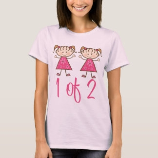 T-shirt 1 Sur 2 Filles Roses