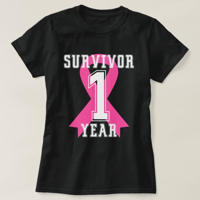 T-shirt 1 Un an Gratuit Survivant Sensibilisation au cance (Design devant)