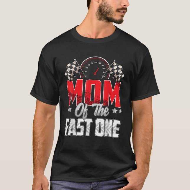 T-shirt 1 year old racing car fast one birthday 1st Family (Devant)